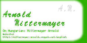 arnold mittermayer business card